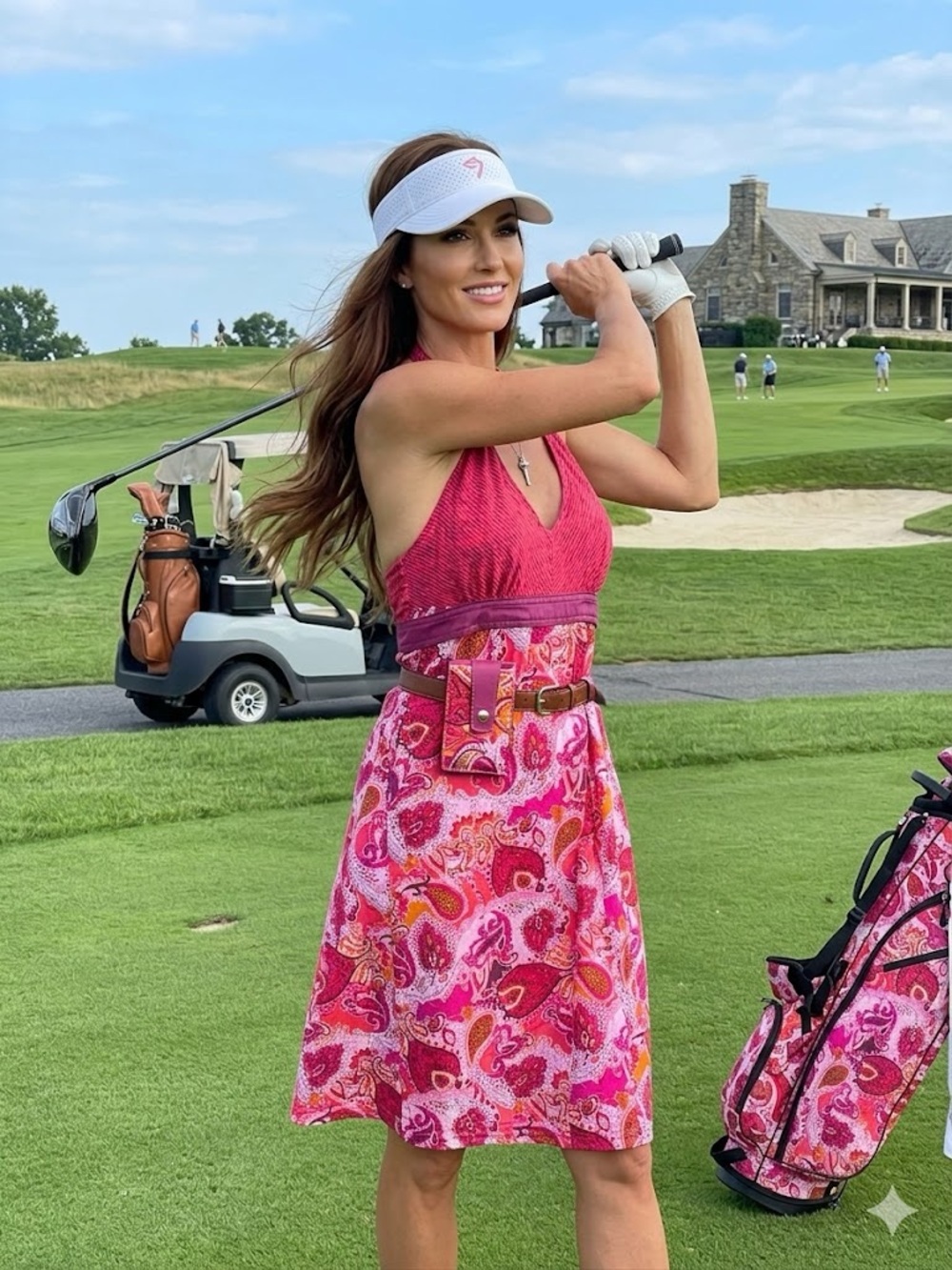 Athleta Pink Paisley Golf Dress Only